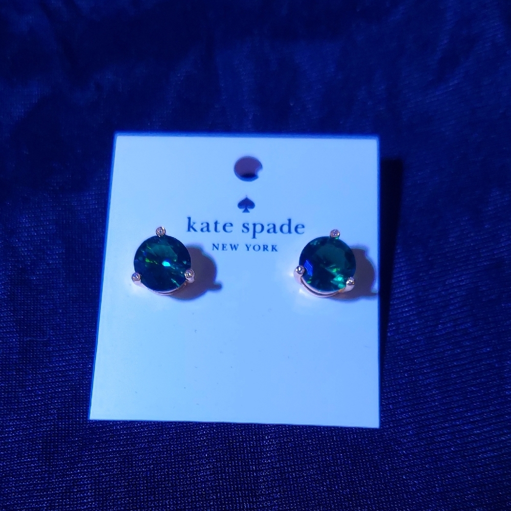 Kate Spade Emerald Green Stud Earrings - Picture 1 of 3
